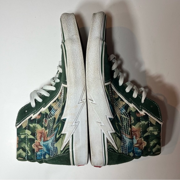 Vans Sk8-Hi Bolt Liquify Avocado Green White Canvas Suede Size 11.5 Shoes - Picture 6 of 9